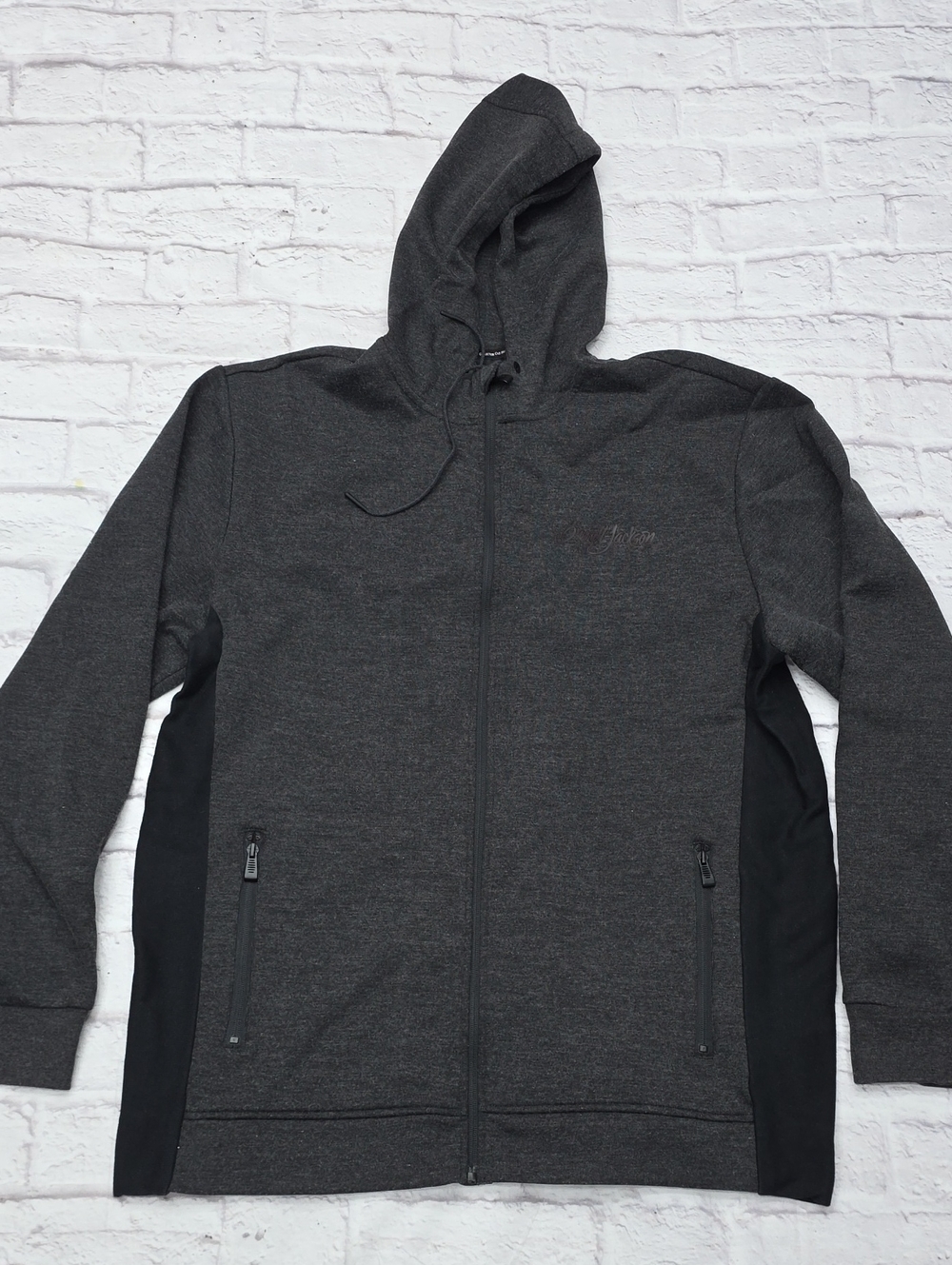 Barrett Jackson Car Auction Jacket Sz 3X Dark Grey Full Zip Hooded Automobile